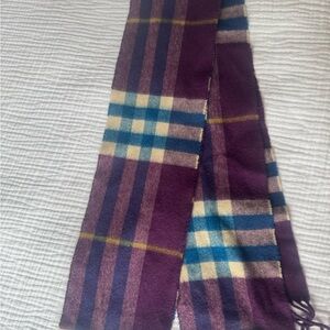 Burberry Purple and Blue Cashmere Scarf